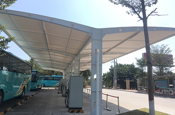 公交车站膜结构停车棚